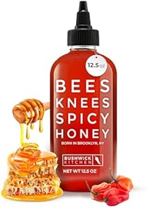 Bushwick Kitchen Bees Knees Honey Sampler Gift Box, Set Includes Spicy Honey, Meyer Lemon Honey, Salted Honey Sauces, Honey Inspired Recipes, Bushwick Kitchen Tea Towel, and Ready-to-Gift Box Bushwick Kitchen