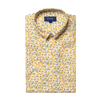 Рубашка приталенного кроя с короткими рукавами и принтом лимона Eton