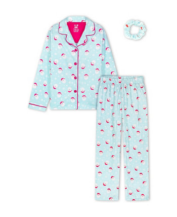 Little Girls Pajama with Scrunchie, 3 Piece Set Max & Olivia