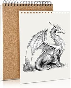 CONDA 5.5 x 8.5 Sketchbook Book - Top Spiral Bound Pad, 2 Packs of 100-Sheets (68lb/100gsm) Acid Free Artistic Paper for Drawing, Painting, Writing - Ideal for Beginners Artists Conda