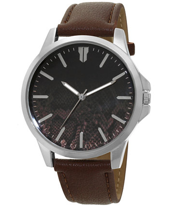 Мужские коричневые часы с ремешком из искусственной кожи 46 мм, созданные для Macy's INC International Concepts