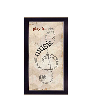 Play It By Marla Rae, настенное искусство с принтом, готово к развешиванию, черная рамка, 11 x 20 дюймов Trendy Décor 4U