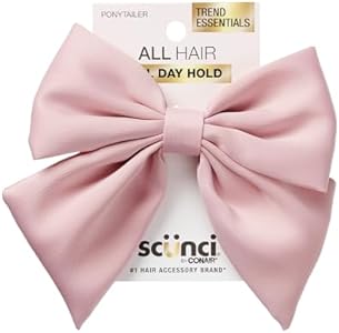 Scunci by Conair champagne elastic bow hair tie - hair elastics - bows - hair accessories for women - hair bows - Champagne Color Conair