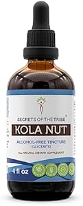 Secrets of the Tribe Kola Nut Tincture Alcohol-Free Extract, High-Potency Herbal Drops, Tincture Made from Kola nut (Cola Acuminate) Dried Nut 4 oz Secrets of the Tribe