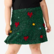 Plus Size Celebrate Together Light-Up Christmas Tree Skater Skirt Celebrate Together