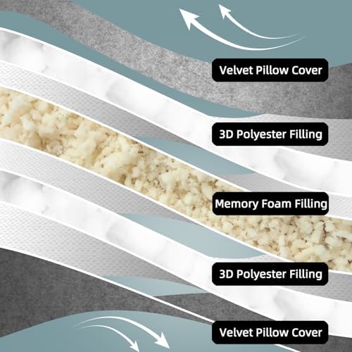 DOWNCOOL Pregnancy Pillow, U Shaped Body Pillow, Memory Foam Maternity Pillow, 55 Inch Grey Pillow with Removable Cover for Sleeping,Support for Back, HIPS, Legs, Belly DOWNCOOL