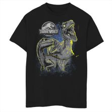 Темная футболка с рисунком и портретом для мальчиков 8–20 лет Jurassic World Raptors Jurassic Park