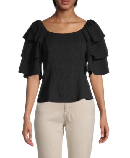 Tiered-Sleeve Top Chenault