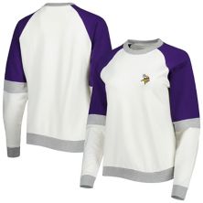 Women's Antigua Cream/Purple Minnesota Vikings Avenue Raglan Pullover Sweatshirt Antigua