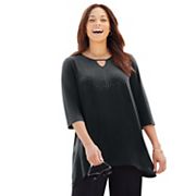 Туника Catherines Plus Size Anywear с вырезом «капля», мягкой и эластичной Catherines