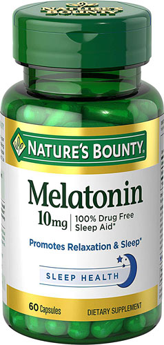 Мелатонин максимальной силы — 10 мг — 60 капсул Nature's Bounty