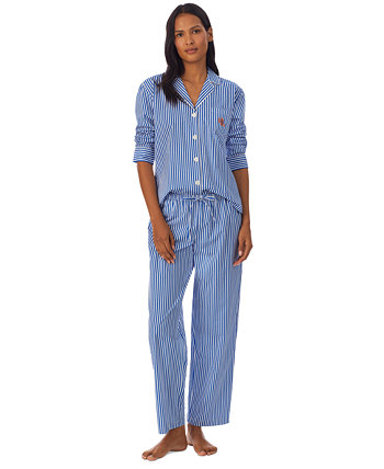 Пижамный комплект из плетеной ткани с воротником-стойкой Ralph Lauren