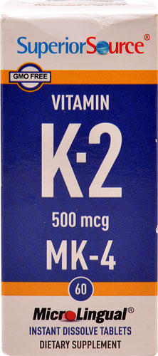 Витамин K2 - 500 мкг - 60 таблеток для рассасывания - Superior Source Superior Source