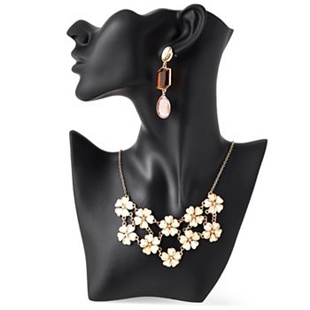 Jewelry Display for Selling Necklaces, Pendants, Earrings, and Chains, Necklace Bust Mannequin for Boutique, Retail, Small Business, Trade Show (Black, 7.5x11x2 in) Juvale