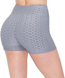 ALWAYS Women's Honeycomb Compression Shorts - High Waist Slimming Butt Lift Textured Workout Shorts Always