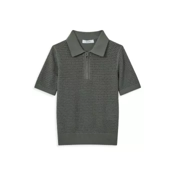 Little Boy's &amp; Boy's Burnham Half-Zip Knit Polo Shirt REISS