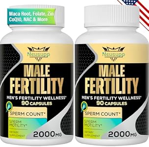 Fertility Supplements for Men, Male Fertility Supplement - Optimal Sperm Count, Motility and Strength, 2000MG Mens Prenatal Vitamins with CoQ10 Maca Root, Zin, NAC &Folate for Conception - 90 Capsules (Капсулы) Neusupp