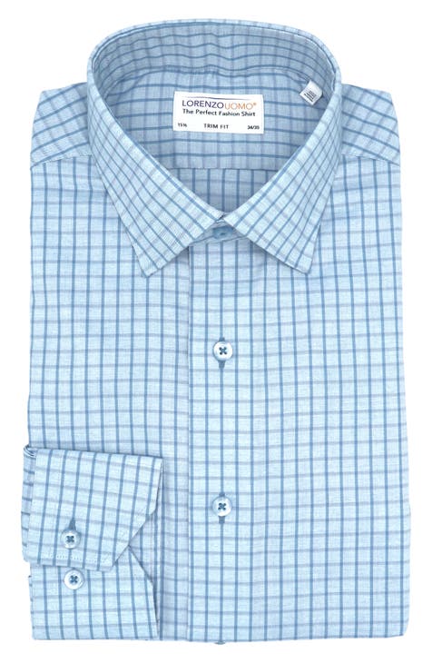 Рубашка с пуговицами и пуговицами из меланжевой ткани с отделкой Trim Fit Lorenzo Uomo