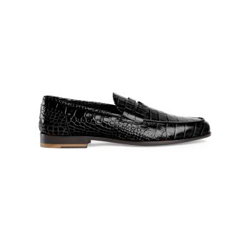 Bolama Croc-Embossed Leather Loafers Armando Cabral