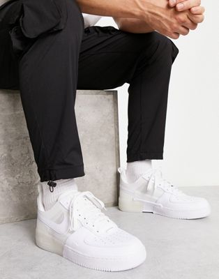 Тройные белые кроссовки Nike Air Force 1 React Nike