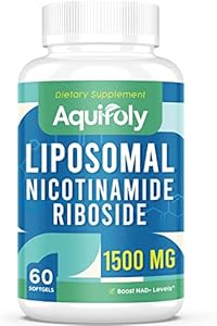 Liposomal Nicotinamide Riboside Supplement 2000 mg with TMG and Pterostilbene for Maximum Absorption, Superior to NAD, Boosting NAD+, Cellular Energy, and Age Defense, 60 Softgels (Мягкие капсулы) Aquifoly