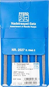 PFERD Needle Rasp Set, 6 pcs. | 5-1/4 inch | Second Cut (Cut 2) | Without Handle | 15065 - Application-Oriented Selection of Needle rasps for Work in Hard-to-Reach Areas Pferd