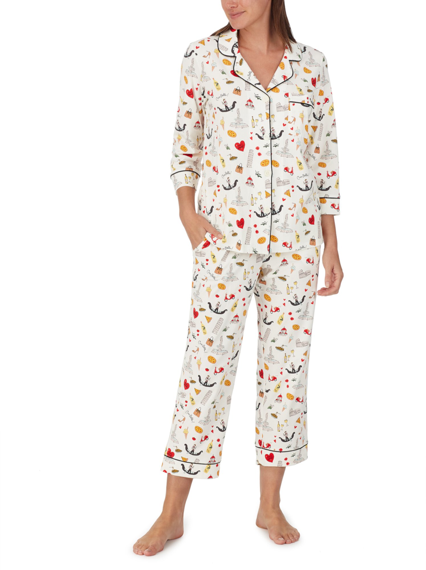 Укороченный пижамный комплект с рукавами 3/4 Bedhead PJs