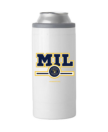 Milwaukee Brewers Тонкая банка-холодильник Letterman на 12 унций Logo Brand