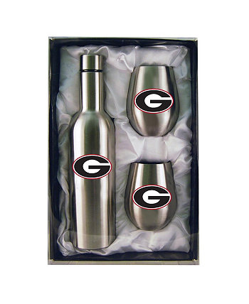 Georgia Bulldogs Бутылка из нержавеющей стали на 28 унций и набор стаканов на 12 унций Memory Company