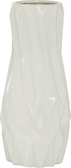 Белая керамическая современная ваза - 16 x 7 x 7 дюймов VIVIAN LUNE HOME