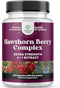 Extra Strength Hawthorn Berry Capsules (Капсулы) - 1330mg Per Serving (Порция) 4:1 Hawthorn Extract Digestion and Heart Health Supplement - Hawthorn Berry Extract Plant Polyphenols Supplement For Men and Women - 120ct Natures Craft