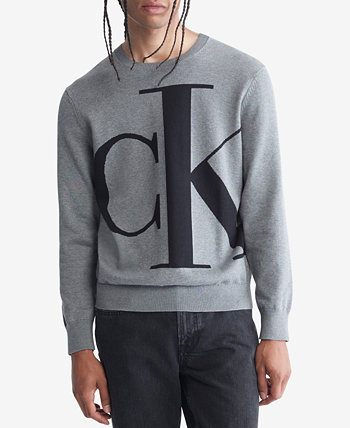 Мужской хлопковый свитер с монограммой и логотипом Supima® Calvin Klein