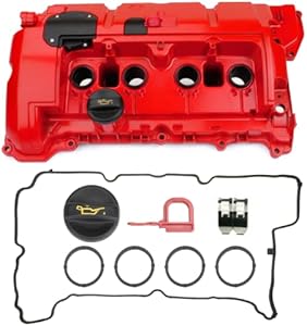 Engine Valve Cover Kit with Gasket Compatible with 2007-2016 Mini Cooper 1.6 Non-Turbo Part 11127646554 11127553799 11127567162 V757272480 11127567791 Hspswifter