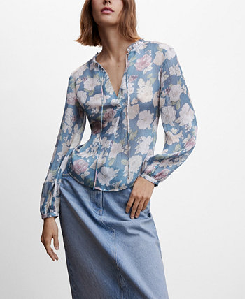 Женская блузка с цветочным принтом MANGO