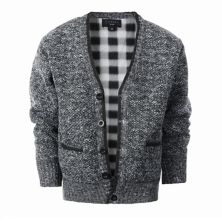 Gioberti Boys Cardigan Sweater With Soft Brushed Flannel Lining And Pockets Gioberti