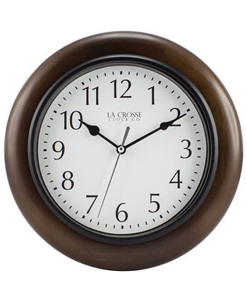 Часы La Crosse 404-2625 10 "Аналоговые настенные часы из массива дерева La Crosse Technology