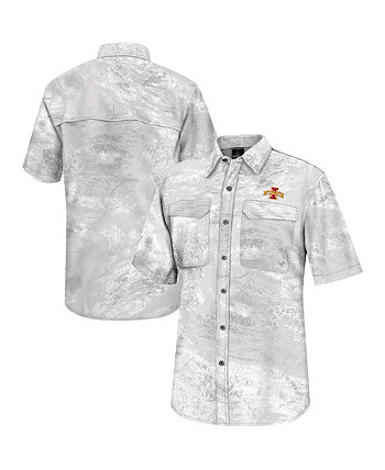 Мужская белая рубашка для рыбалки на всех пуговицах Realtree Aspect Charter Iowa State Cyclones Colosseum