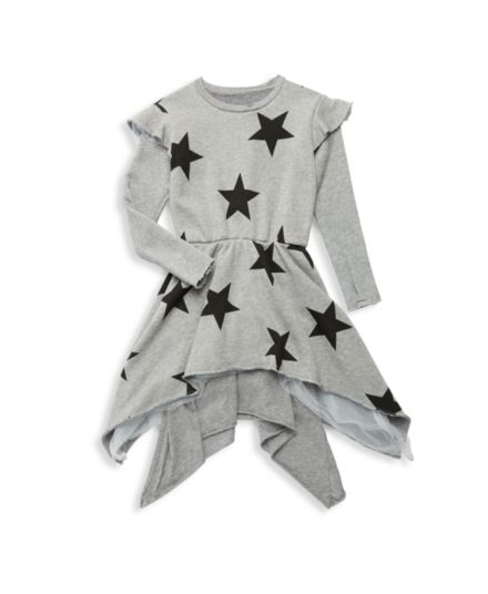 Little Girl's Ruffle Star-Print Dress Nununu