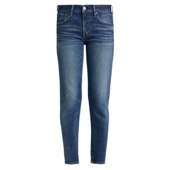 Эластичные джинсы скинни до щиколотки с эффектом потертости Elgin Moussy Vintage