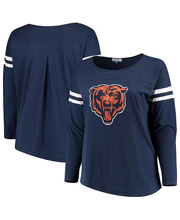 Женская темно-синяя футболка с длинным рукавом Chicago Bears большого размера Free Agent Touch