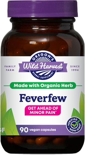 Organic Feverfew -- 90 Vegan Capsules (Веганские капсулы) Oregon's Wild Harvest