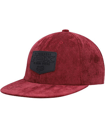 Мужская темно-бордовая фиксированная шляпа Snapback Fox