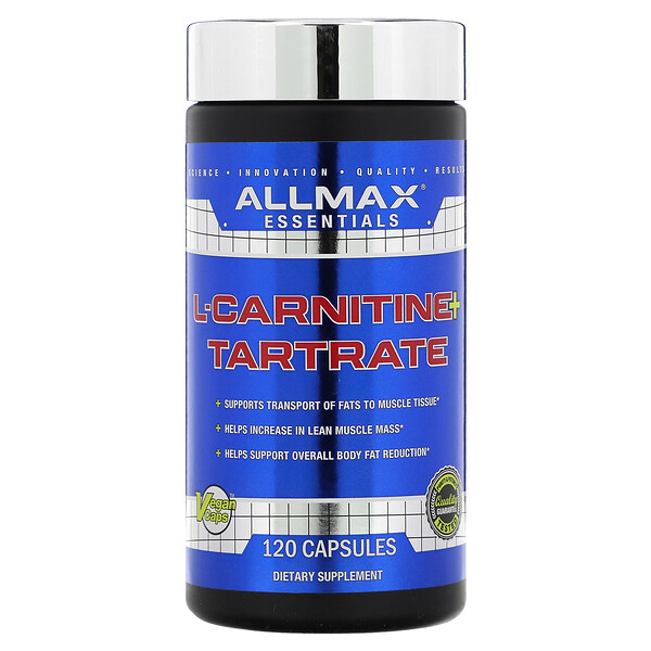 L-Карнитин + Тартрат - 120 капсул - ALLMAX - Витамин B11 L-Карнитин ALLMAX