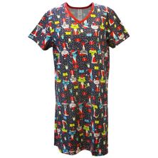 Santa Claws and Paws Women's Adult Pajama Sleep Shirt MCCC Sportswear