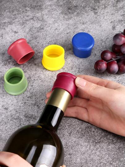5шт Пробка для вина случайного цвета силиконовый SHEIN