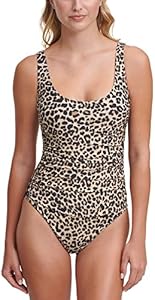 DKNY Women's Over The Shoulder One Piece Swimwuit DKNY