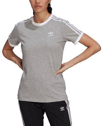 Женская хлопковая футболка с 3 полосками Adidas