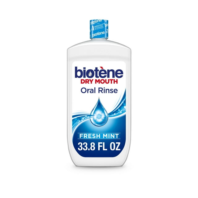 Biotene Moisturizing Dry Mouth Oral Rinse Mouthwash, Fresh Mint, 33.8 Oz, for Children and Adults Biotene