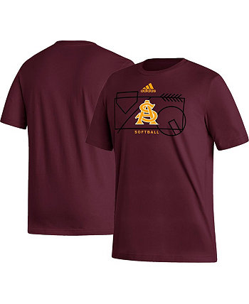 Мужская футболка Maroon Arizona State Sun Devils Locker Lines Softball Fresh Adidas