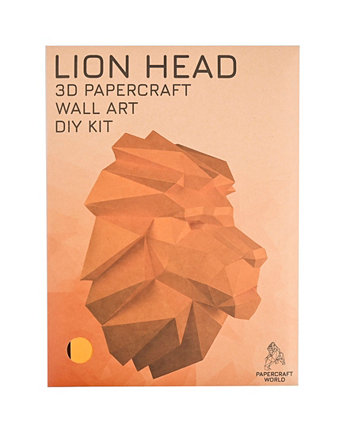 3D Papercraft Wall Art DIY Kit, Lion Head Kit PaperCraft World